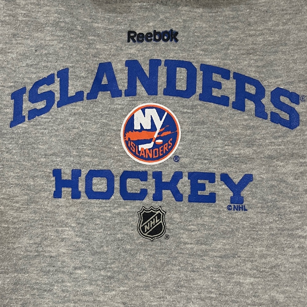 NY Islanders Hockey Grey Reebok Hoodie NHL - Youth Large